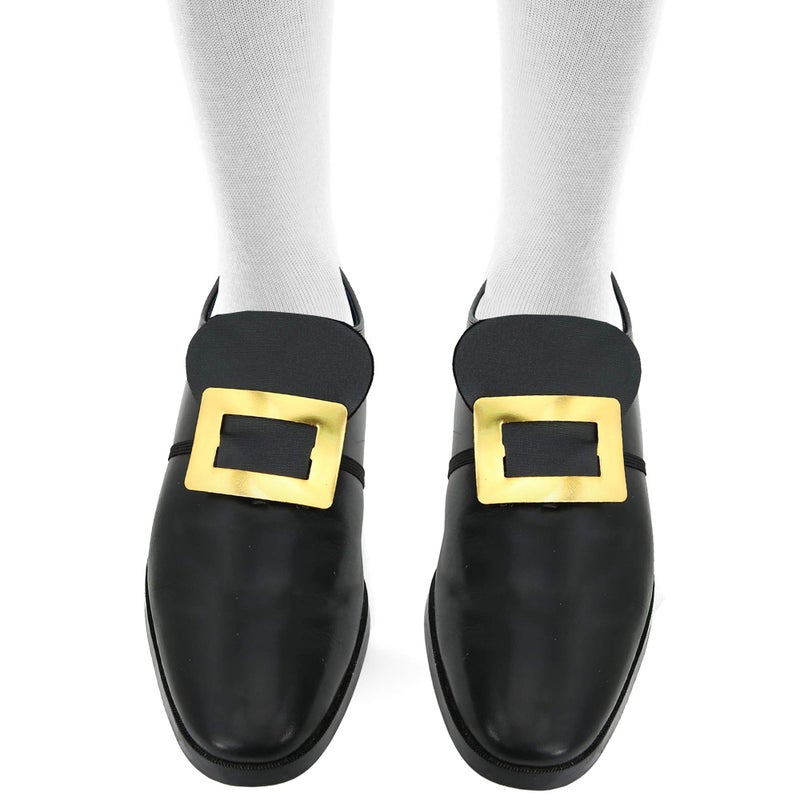 Skeleteen Colonial Shoe Buckle Accessories - Historical Gold Shoe Buckles Costume Accessory - Image 2